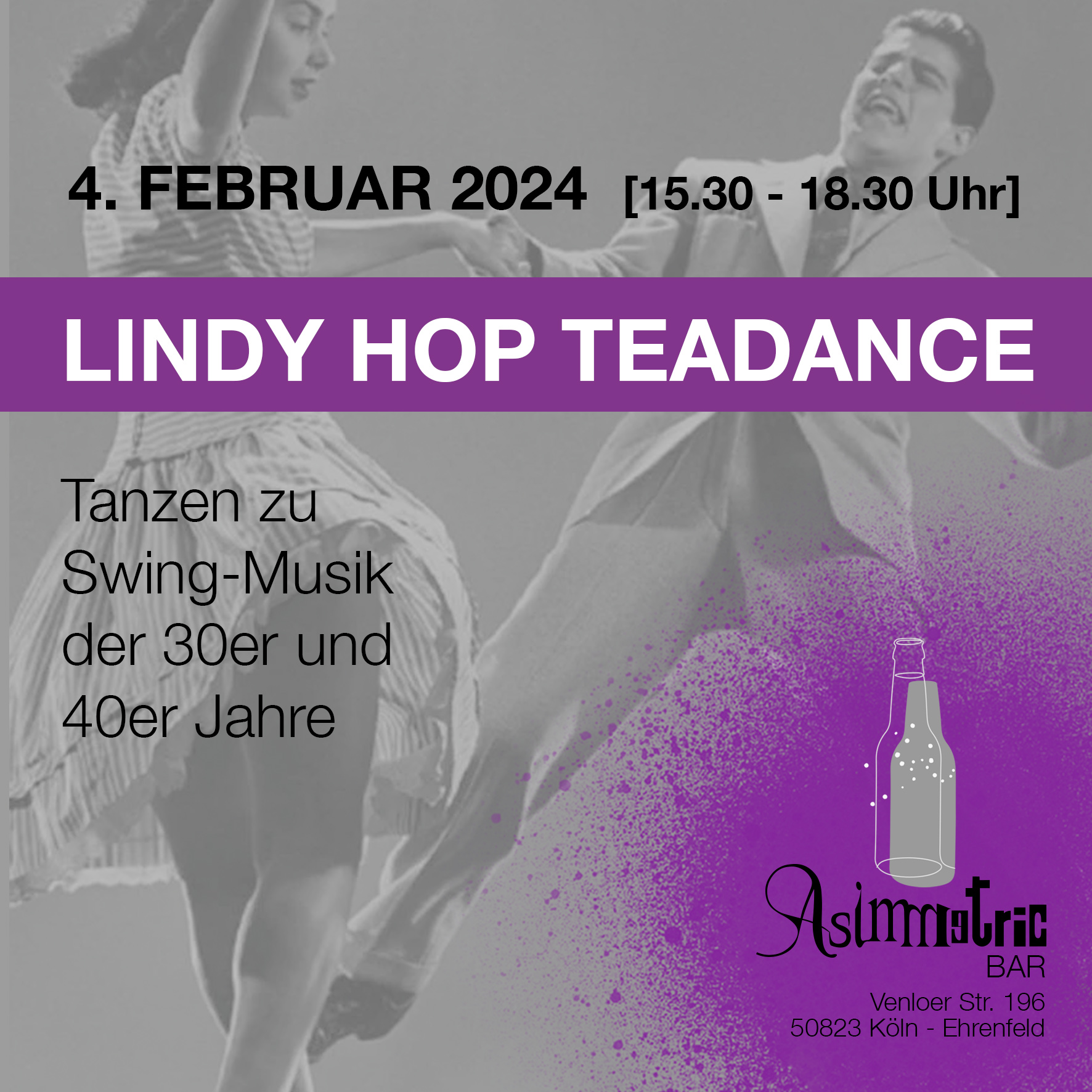 Lindy Hop Teadance - 4.2.2024 - Asimmetric Bar