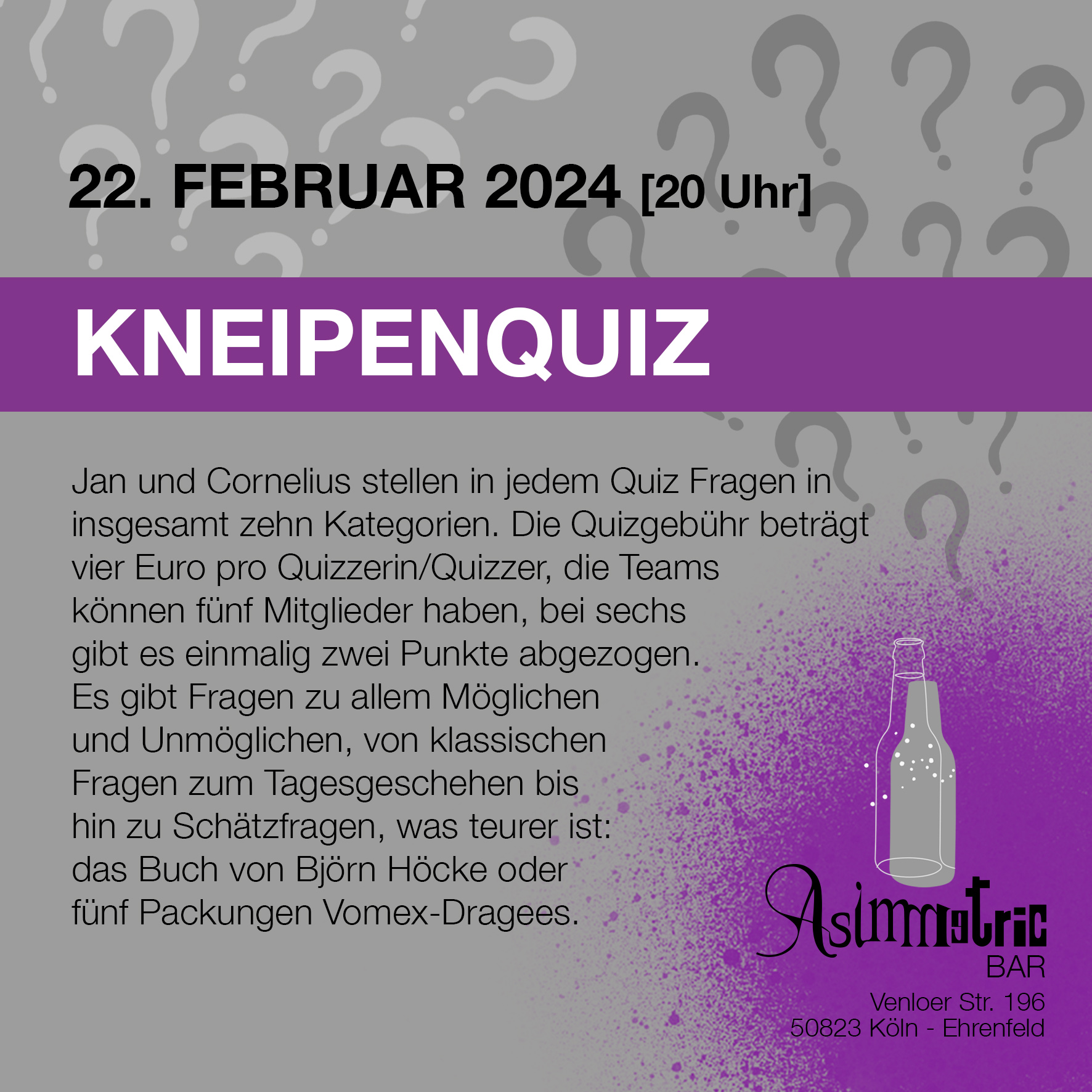 Kneipenquiz - 22.2.2024 - Asimmetric Bar