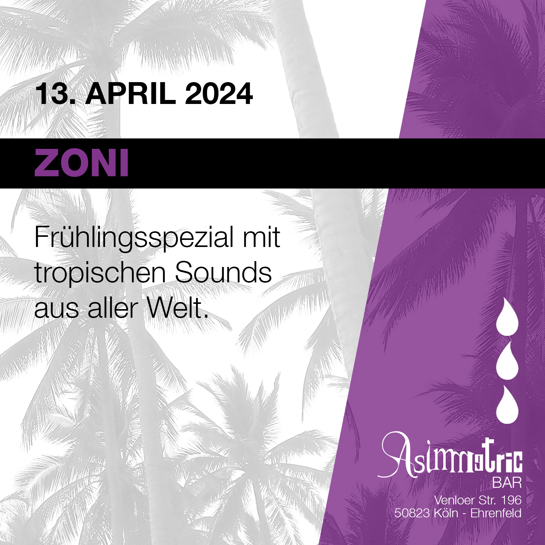 Zoni Frühlingsspezial mit tropischen Sounds - Asimmetric Bar - 13.4.2024