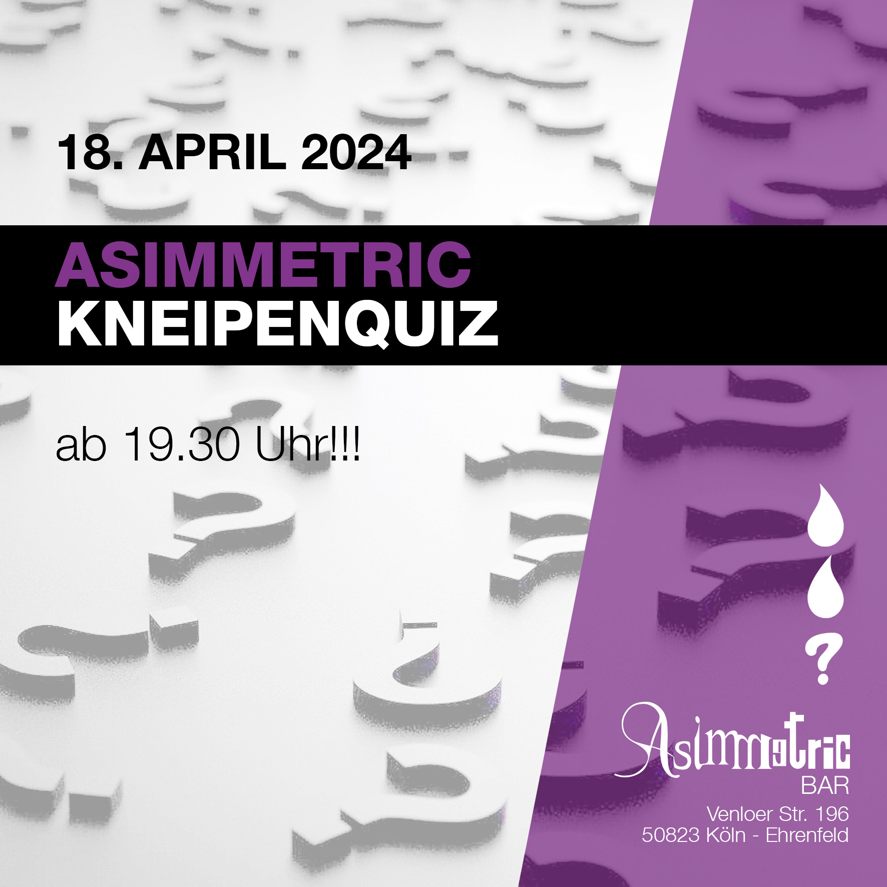 Asimmetric Kneipenquiz - 18.4.2024