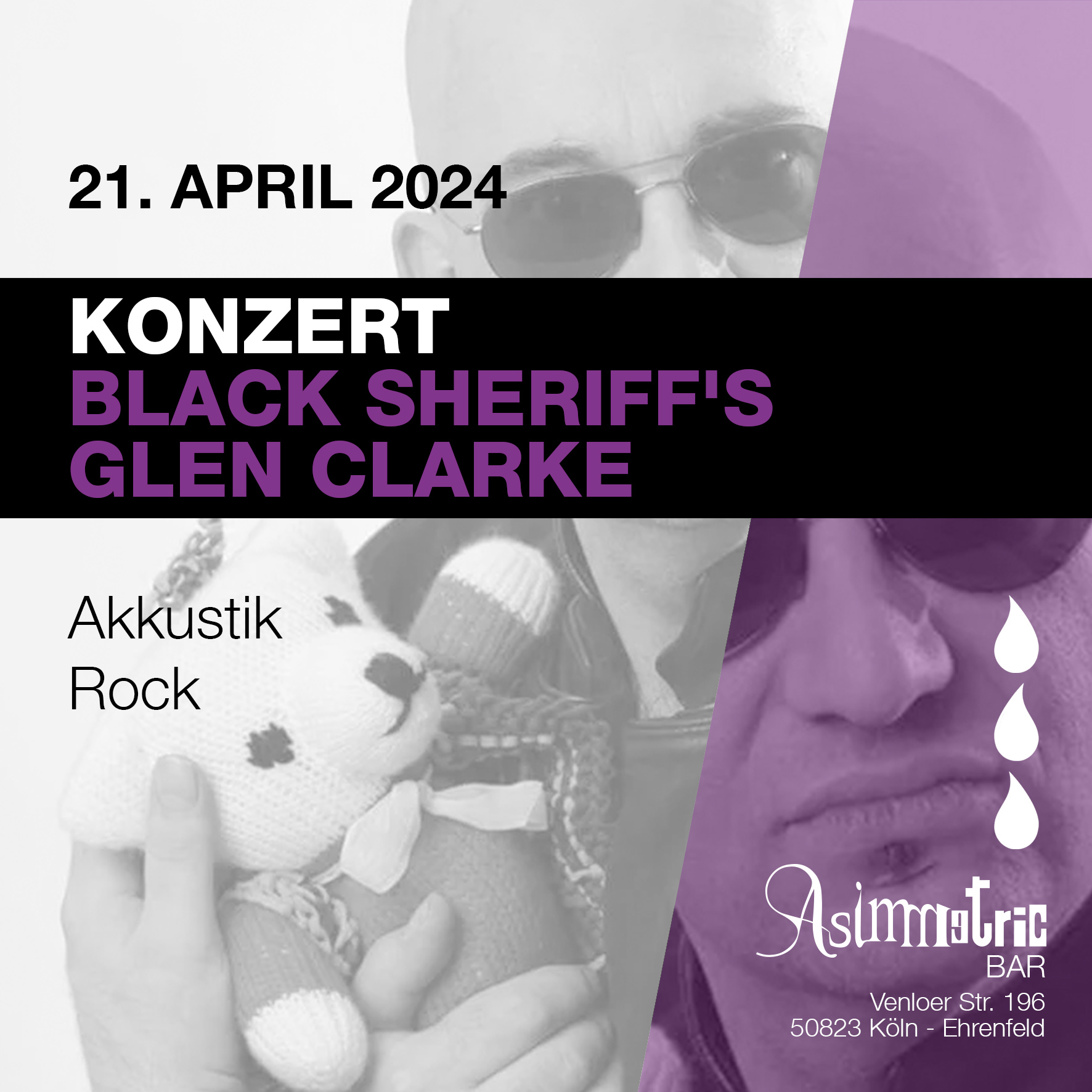 Konzert Black Sheriff's Glen Clarke - Asimmetric Bar - 21.4.2024