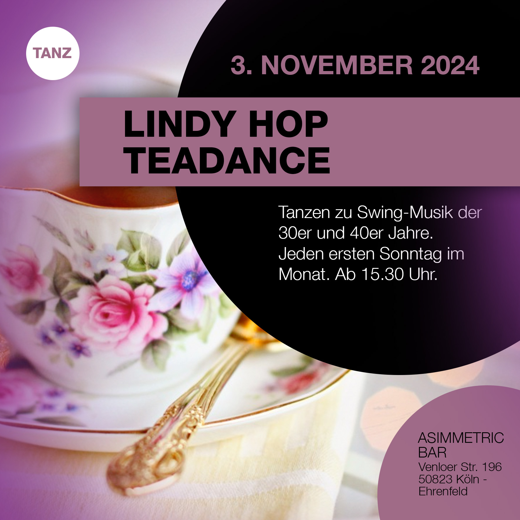 asimmetric bar * Venloer Str. 196 * 50823 Köln - lindy hop teadance