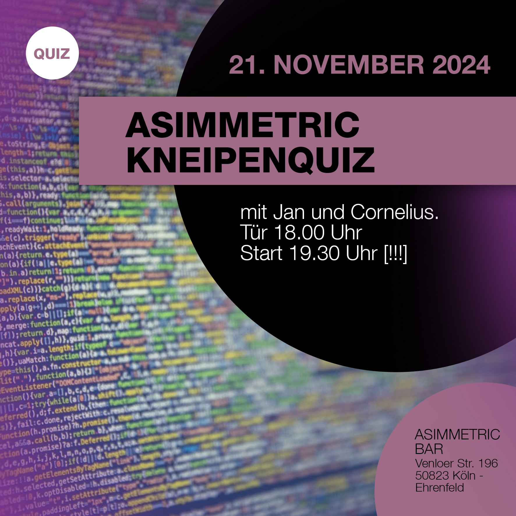 asimmetric bar * Venloer Str. 196 * 50823 Köln - asimmetric kneipenquiz