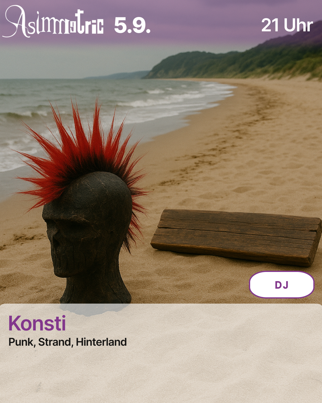 Konsti (DJ) - Punk, Strand, Hinterland - 05.09.2025 (21 Uhr) - ASIMMETRIC BAR | Venloer Str. 196 | 50823 Köln